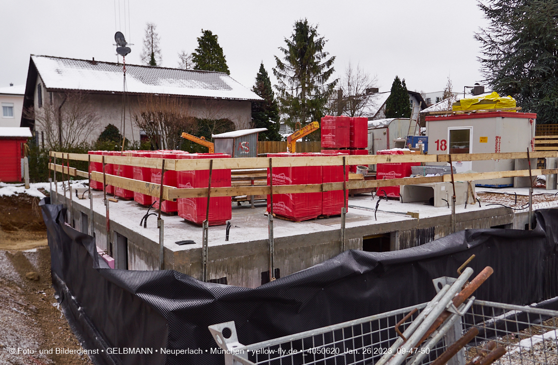 26.01.2023 - Neubau eines Mehrfamilienhause in der Niederalmstraße 16 in Neuperlach-Trudering